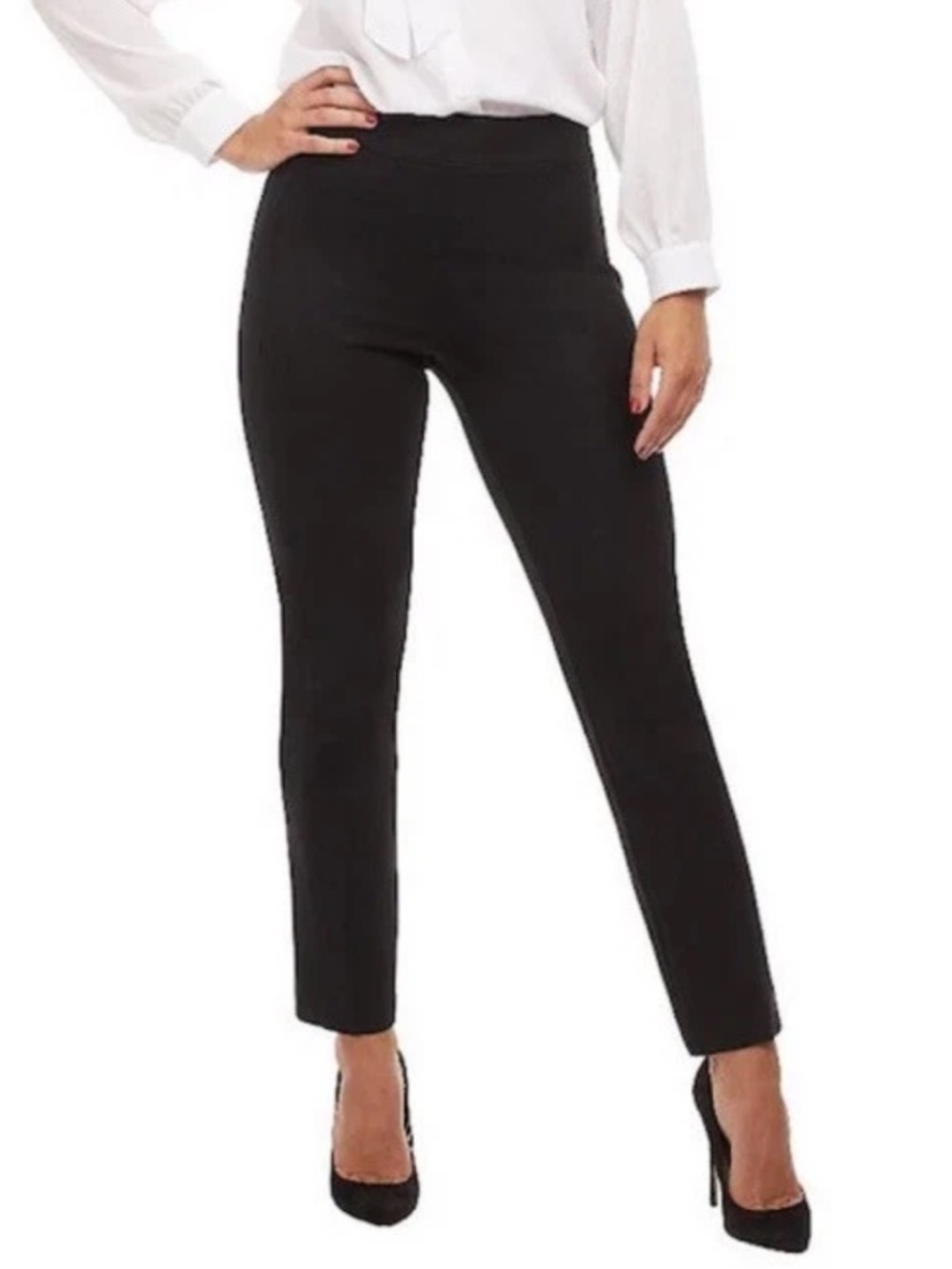 SPANXsmooth™ Perfect Fit Ponte Slim Straight Pants Black Medium 20254R Pockets